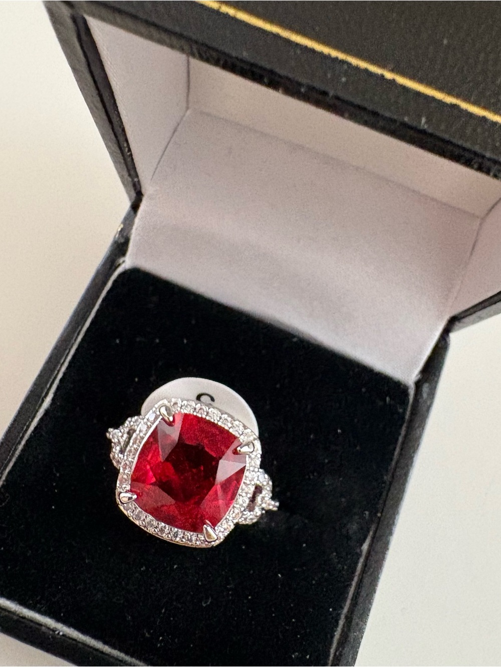 Bomb Party Sparkling Goddess Ring RG19389 Ruby Rhodium Plating